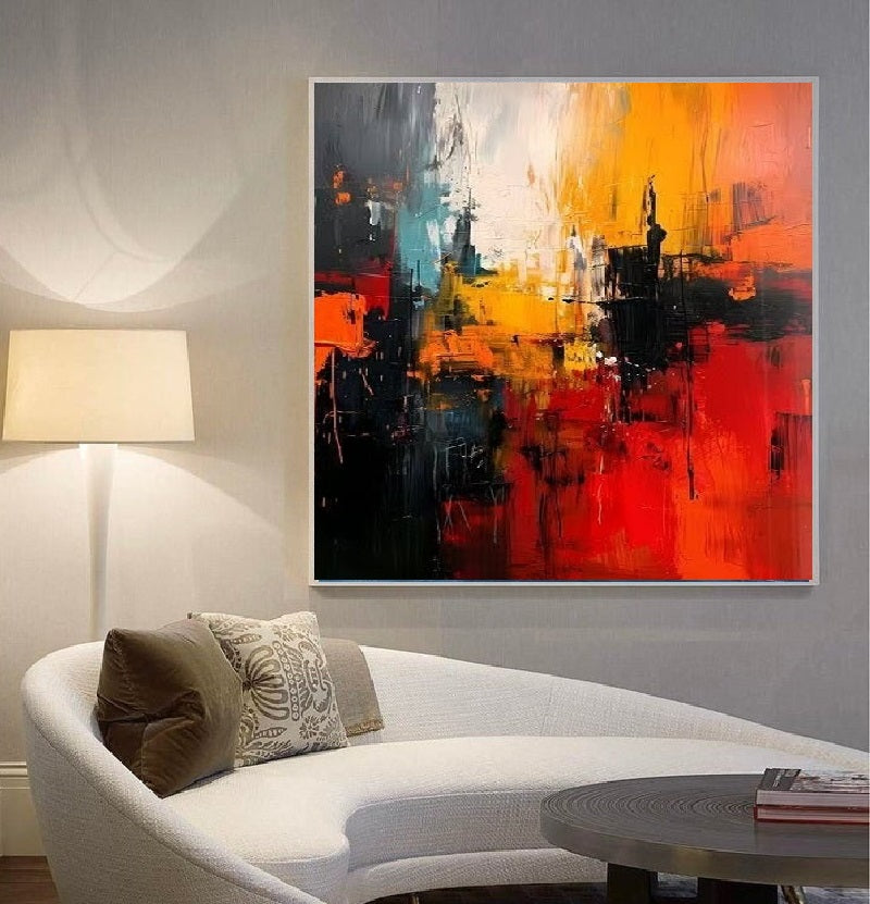 Handcrafted Abstract Painting, Modern Wall Art for Home Decor AB3016