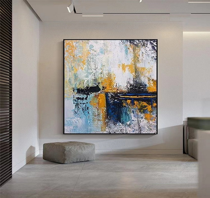 Handcrafted Abstract Painting, Modern Wall Art for Home Decor AB3017