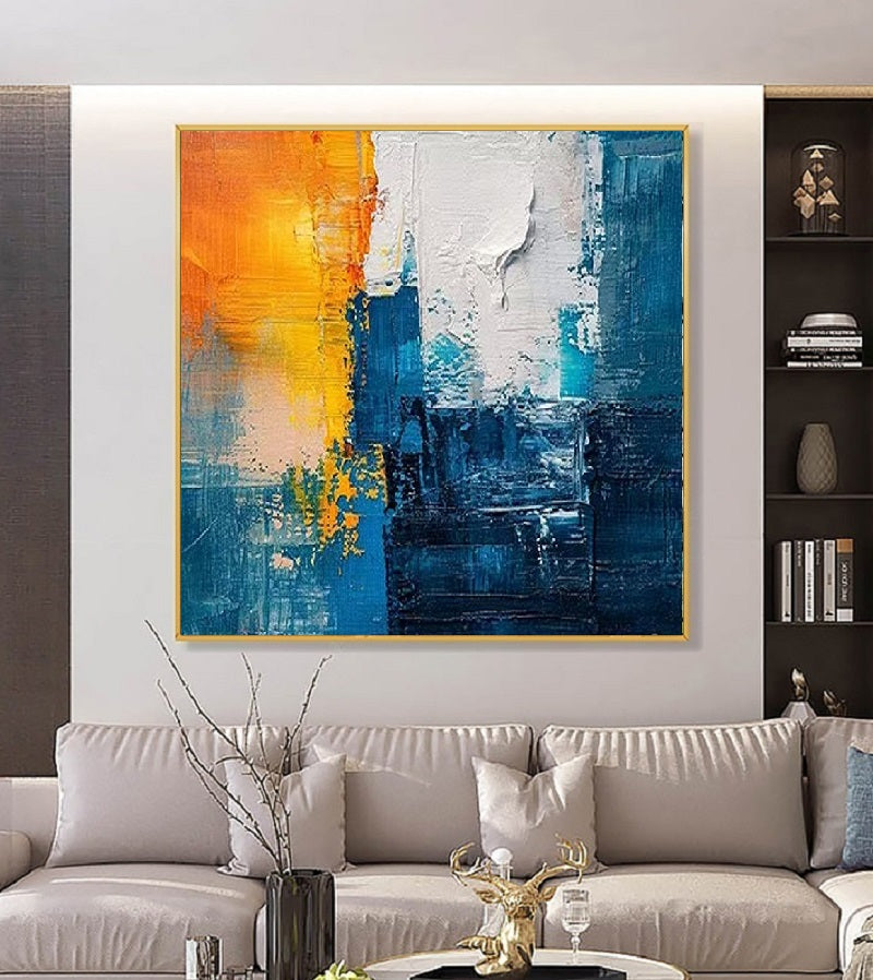 Handcrafted Abstract Painting, Modern Wall Art for Home Decor AB3018