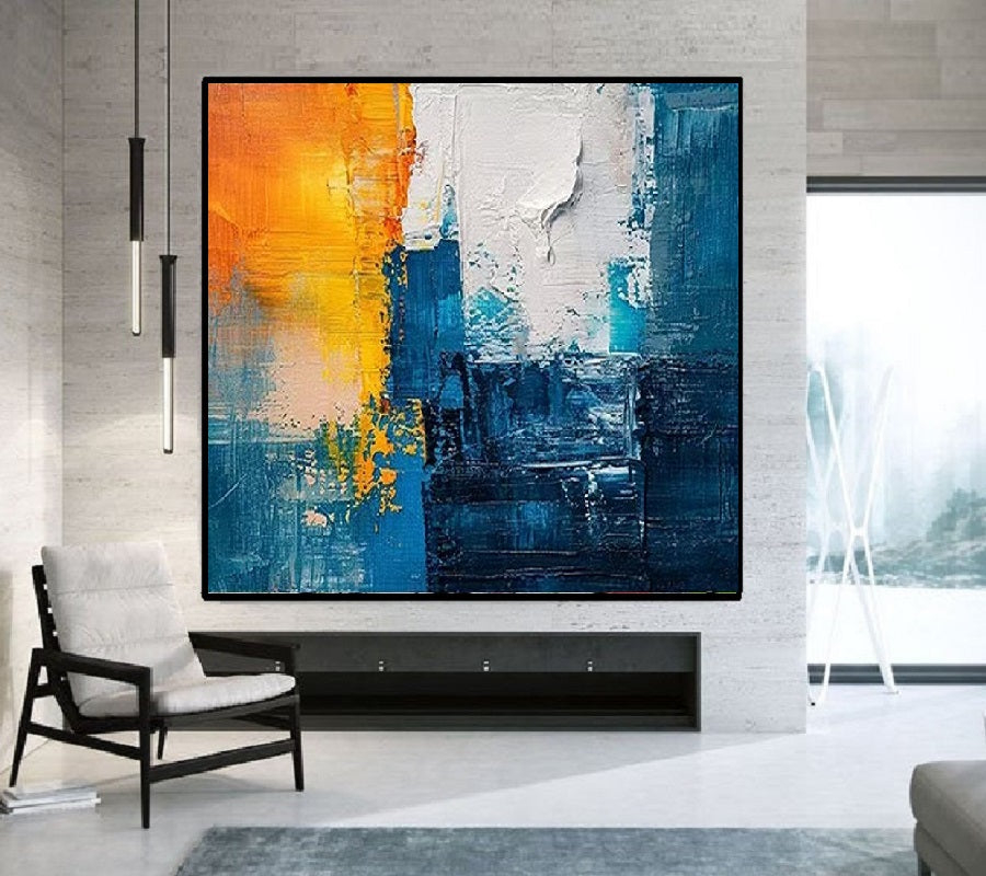 Handcrafted Abstract Painting, Modern Wall Art for Home Decor AB3018