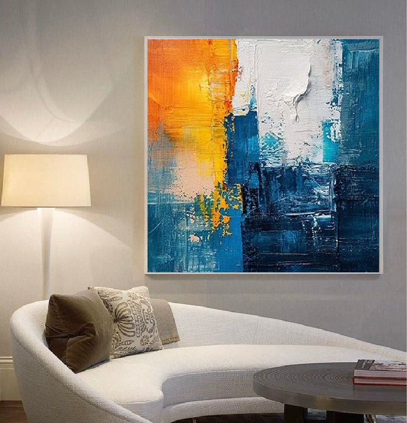Handcrafted Abstract Painting, Modern Wall Art for Home Decor AB3018