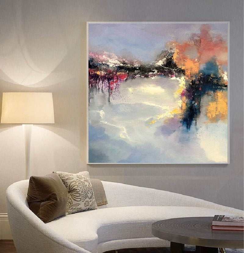 Handcrafted Abstract Painting, Modern Wall Art for Home Decor AB3019