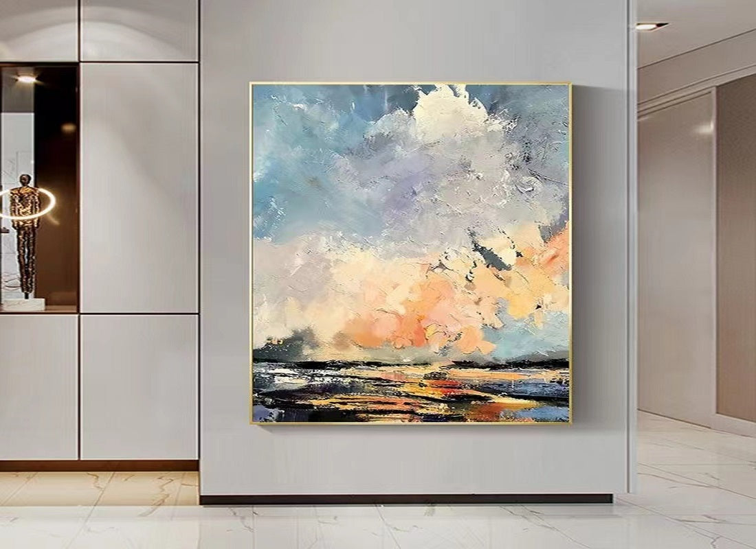 Handcrafted Abstract Painting, Modern Wall Art for Home Decor AB3023