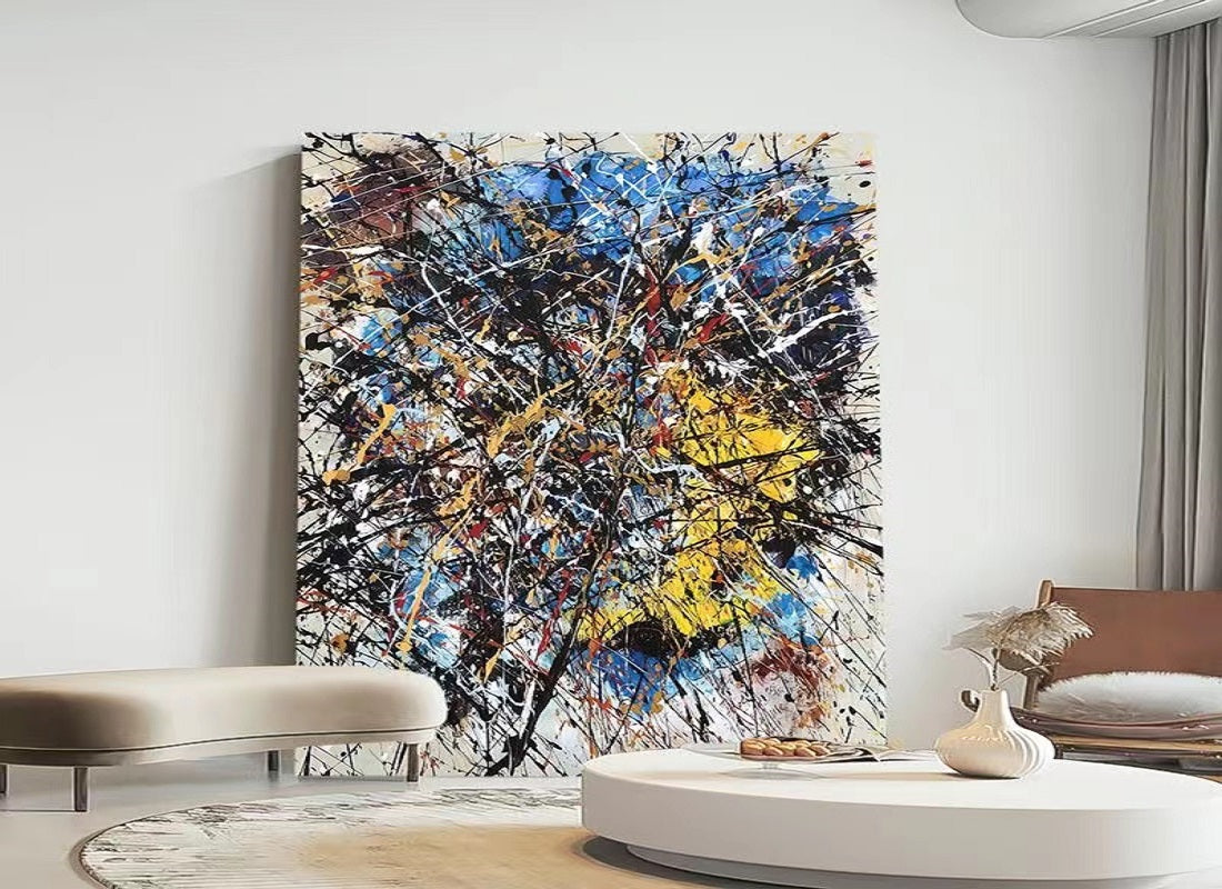 Handcrafted Abstract Painting, Modern Wall Art for Home Decor AB3029