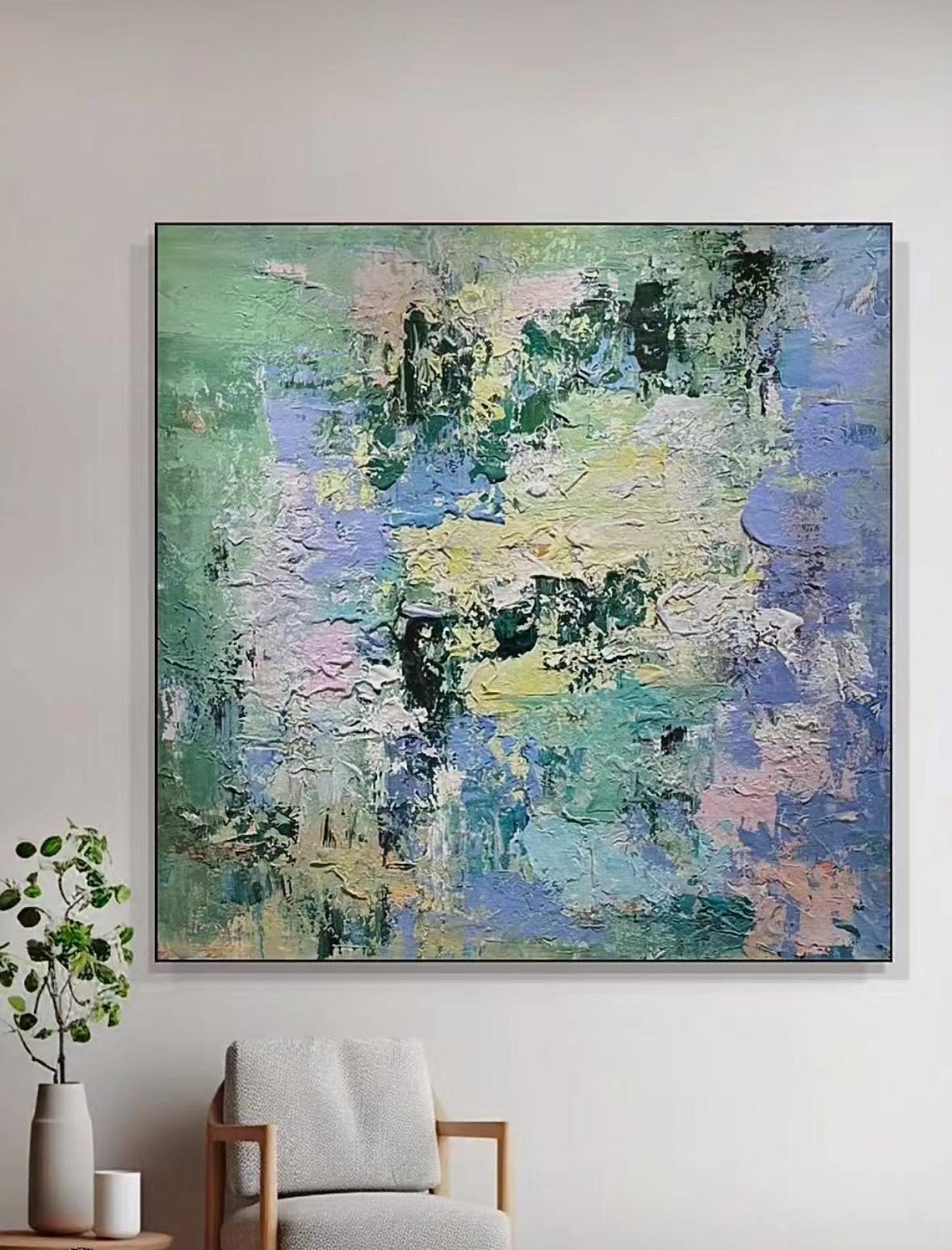 Handcrafted Abstract Painting, Modern Wall Art for Home Decor AB3034