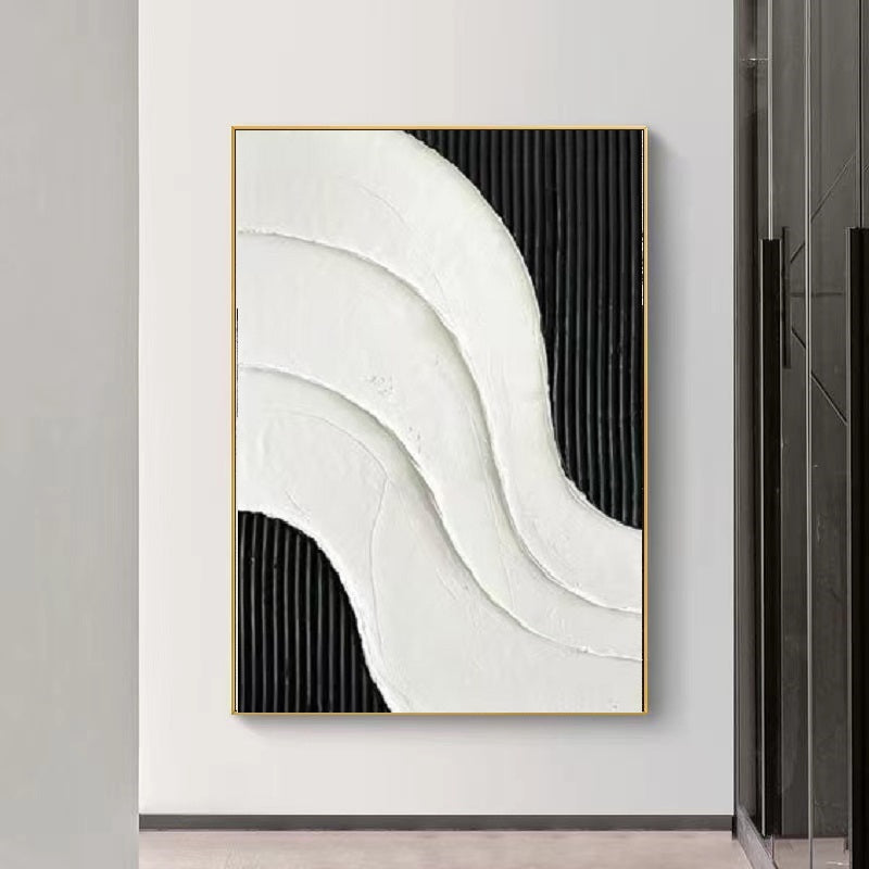 Handcrafted Abstract Painting Black And White Wall Art For Homedecor BW1024A