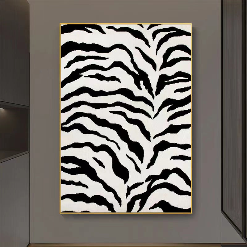 Handcrafted Abstract Painting Black And White Wall Art For Homedecor BW1035