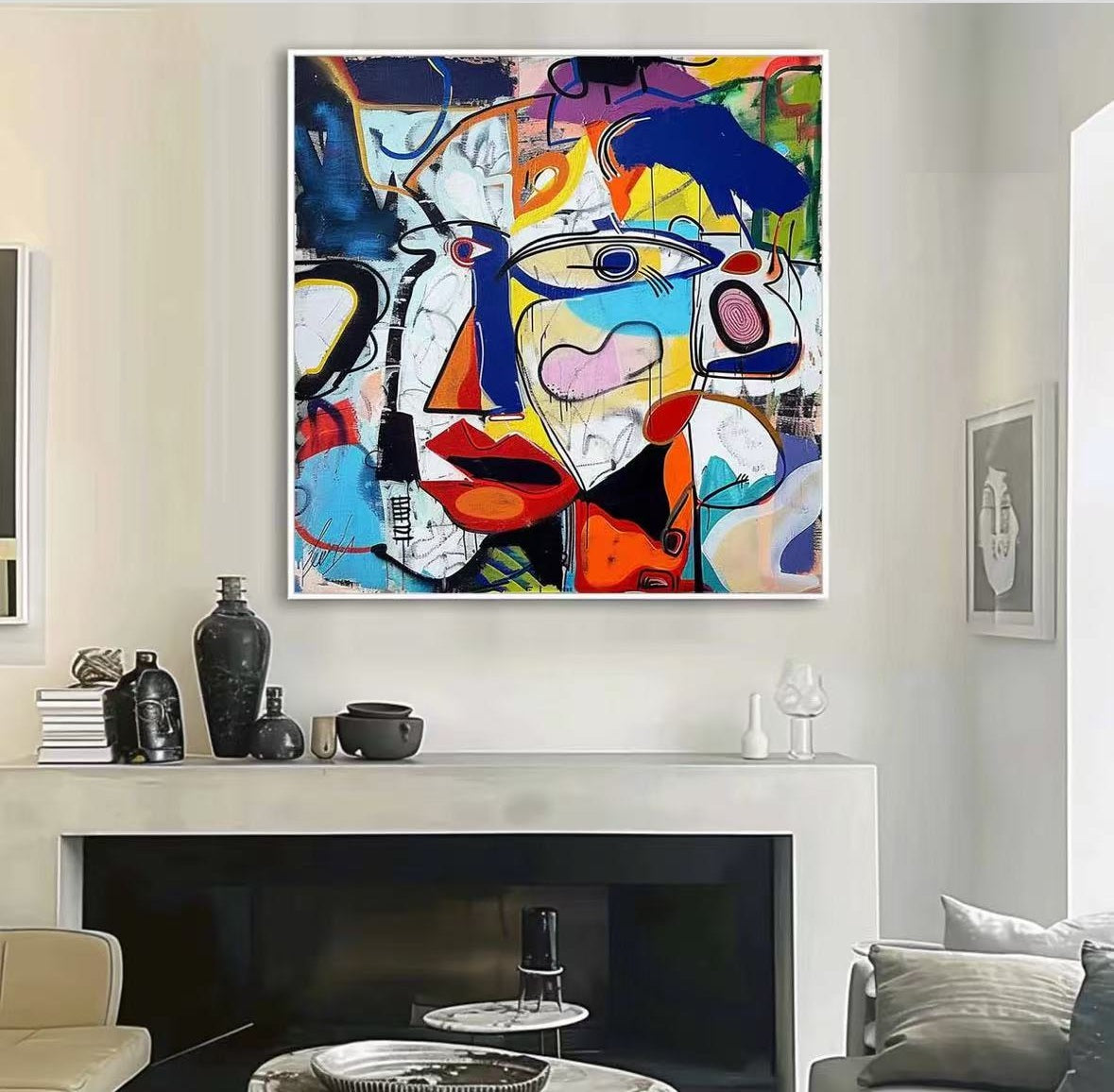 Handcrafted Abstract Painting Graffiti Art For Homedecor GA1001