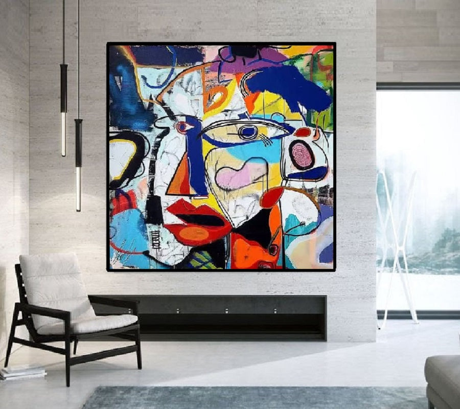 Handcrafted Abstract Painting Graffiti Art For Homedecor GA1001