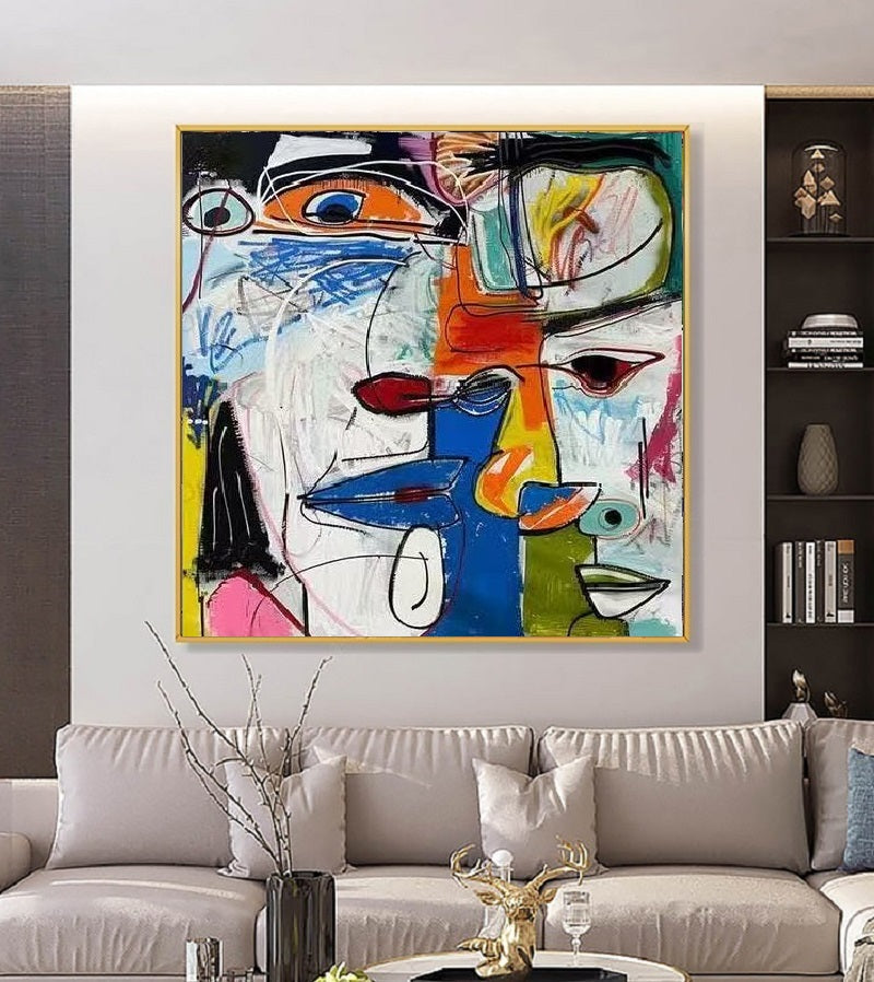 Handcrafted Abstract Painting Graffiti Art For Homedecor GA1005
