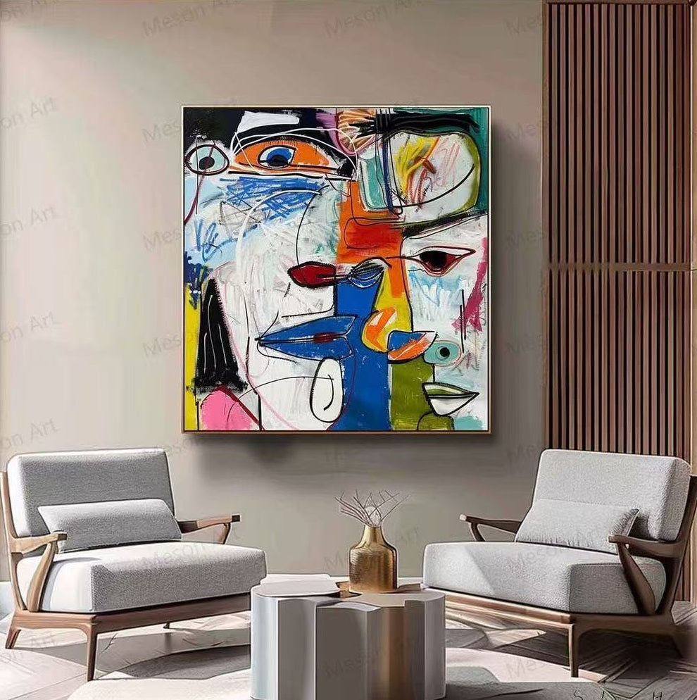 Handcrafted Abstract Painting Graffiti Art For Homedecor GA1005