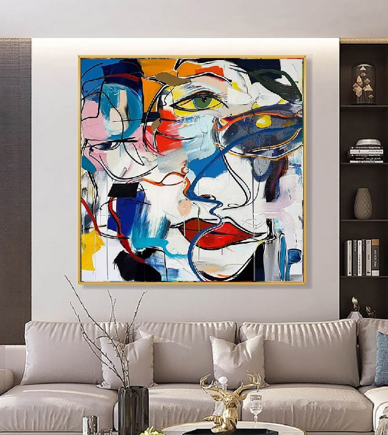 Handcrafted Abstract Painting Graffiti Art For Homedecor GA1006