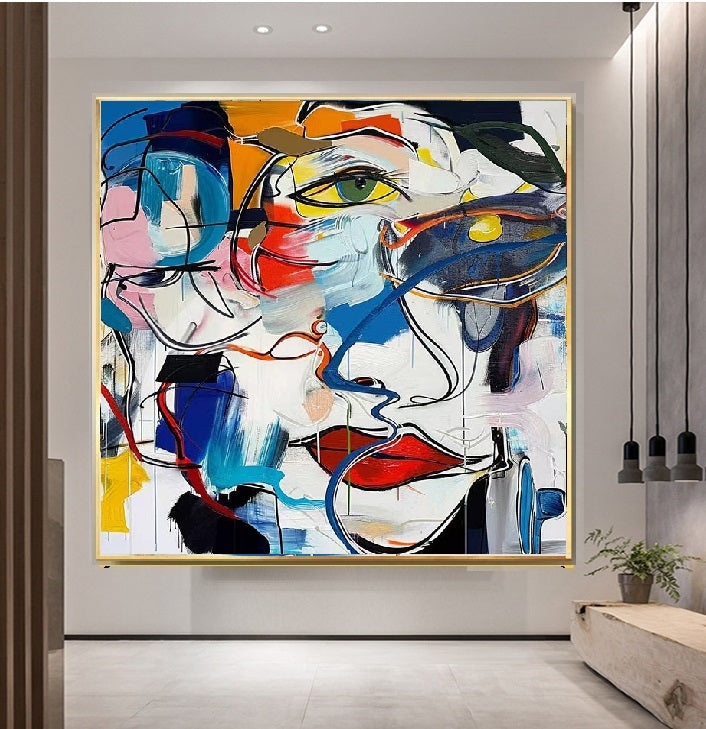 Handcrafted Abstract Painting Graffiti Art For Homedecor GA1006