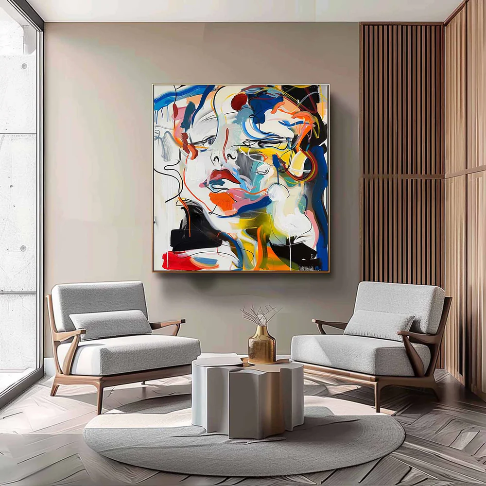 Handcrafted Abstract Painting Graffiti Art For Homedecor GA1007