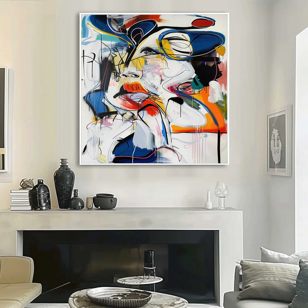 Handcrafted Abstract Painting Graffiti Art For Homedecor GA1008