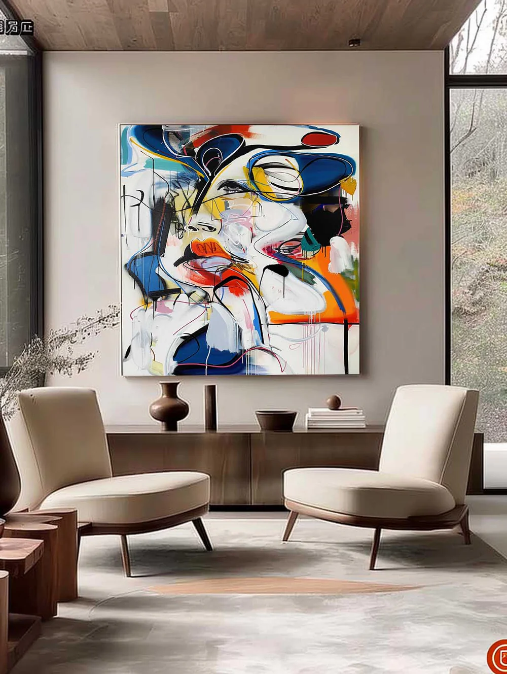 Handcrafted Abstract Painting Graffiti Art For Homedecor GA1008