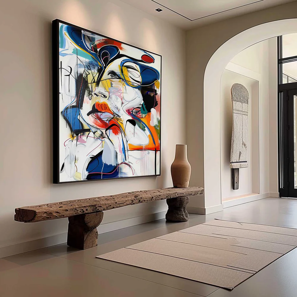 Handcrafted Abstract Painting Graffiti Art For Homedecor GA1008