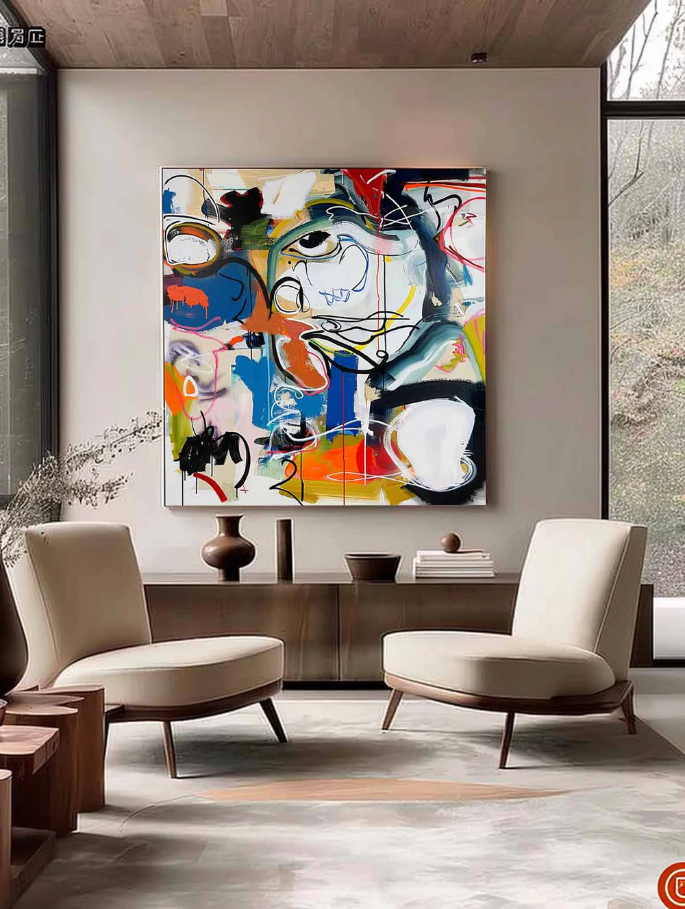 Handcrafted Abstract Painting Graffiti Art For Homedecor GA1010