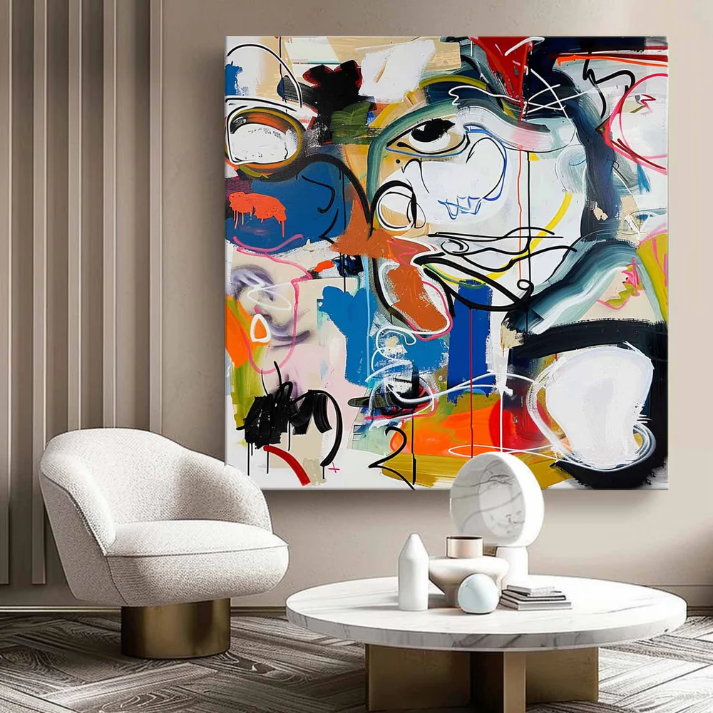 Handcrafted Abstract Painting Graffiti Art For Homedecor GA1010