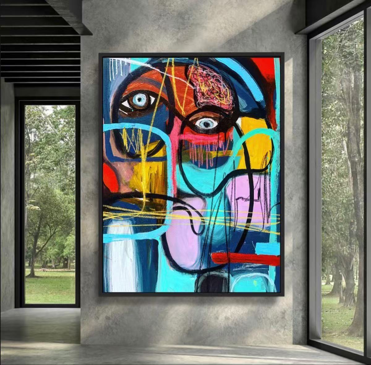 Handcrafted Abstract Painting Graffiti Art For Homedecor GA1011