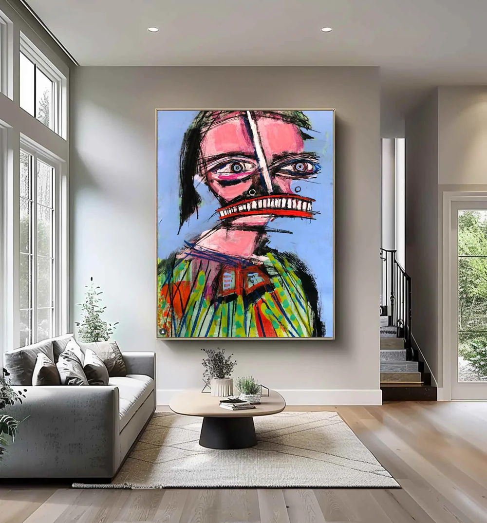 Handcrafted Abstract Painting Graffiti Art For Homedecor GA1014