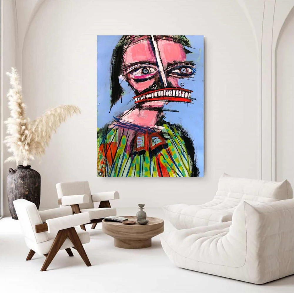 Handcrafted Abstract Painting Graffiti Art For Homedecor GA1014