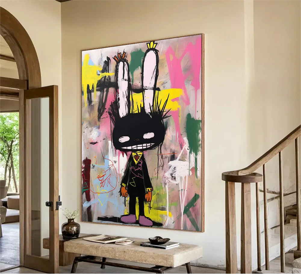 Handcrafted Abstract Painting Graffiti Art For Homedecor GA1017