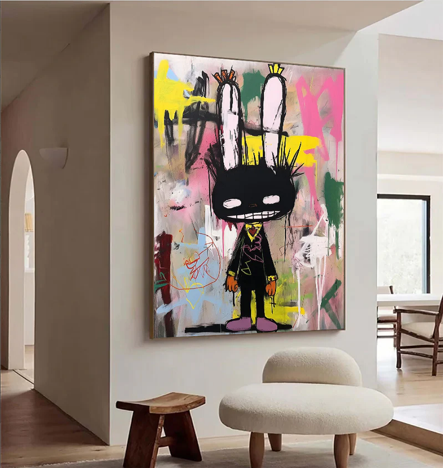 Handcrafted Abstract Painting Graffiti Art For Homedecor GA1017