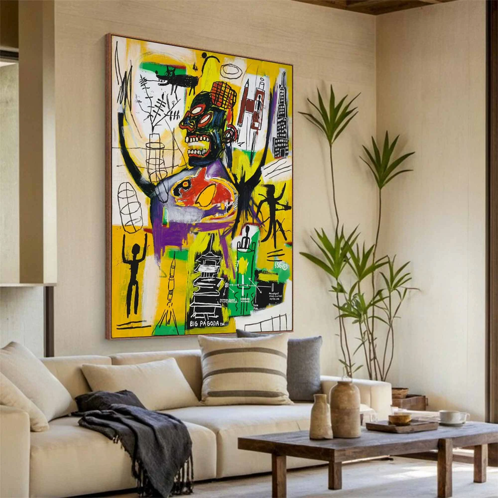 Handcrafted Abstract Painting Graffiti Art For Homedecor GA1022