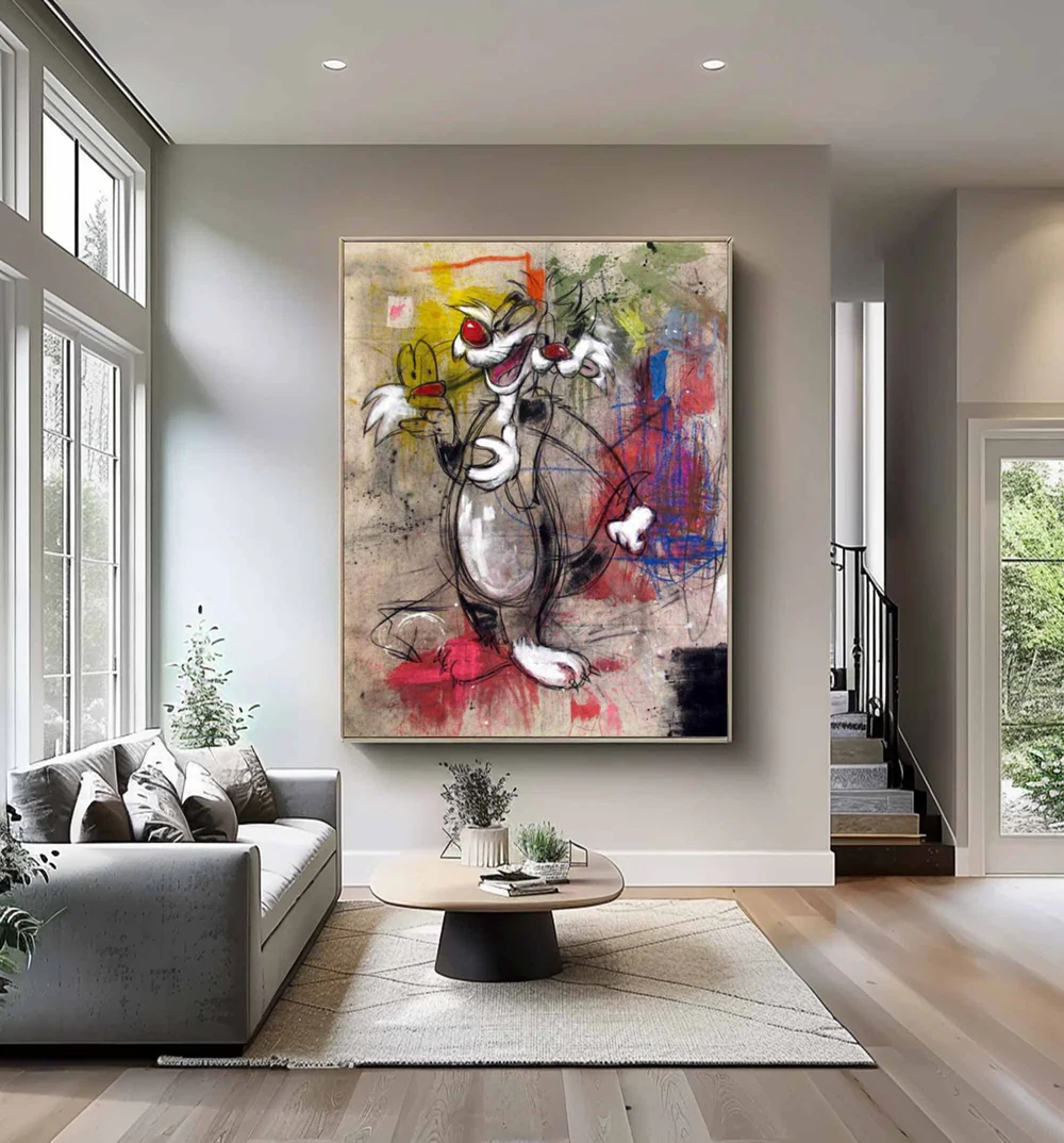 Handcrafted Abstract Painting Graffiti Art For Homedecor GA1025