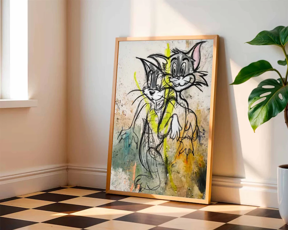 Handcrafted Abstract Painting Graffiti Art For Homedecor GA1027