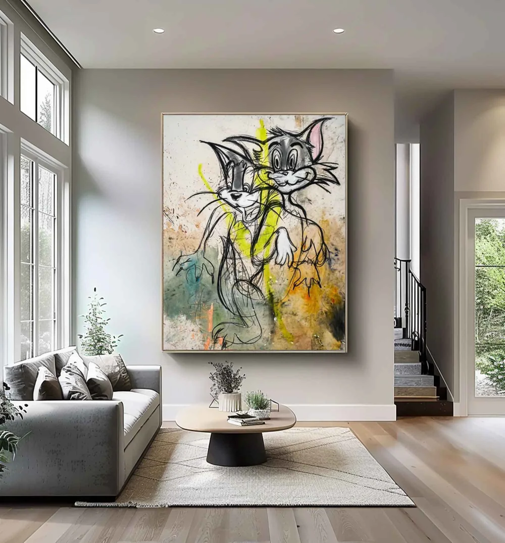 Handcrafted Abstract Painting Graffiti Art For Homedecor GA1027
