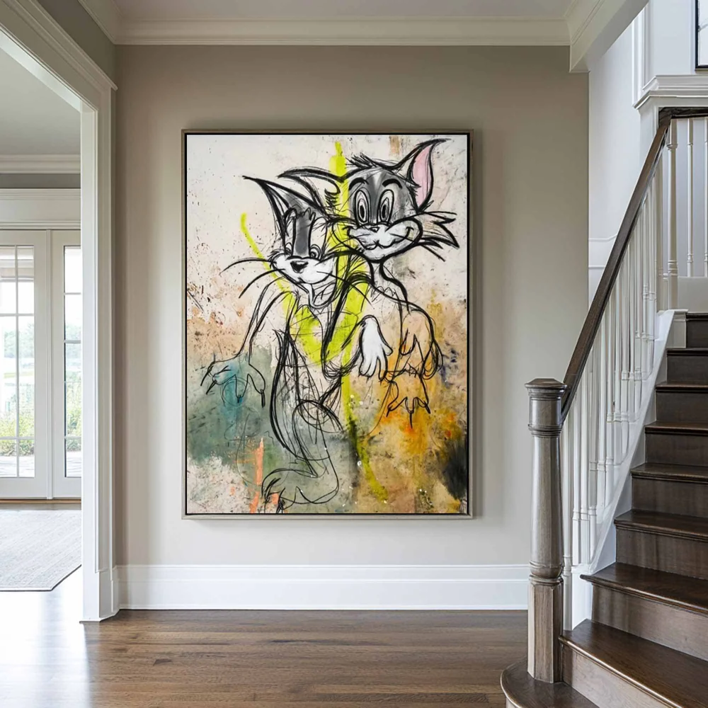 Handcrafted Abstract Painting Graffiti Art For Homedecor GA1027