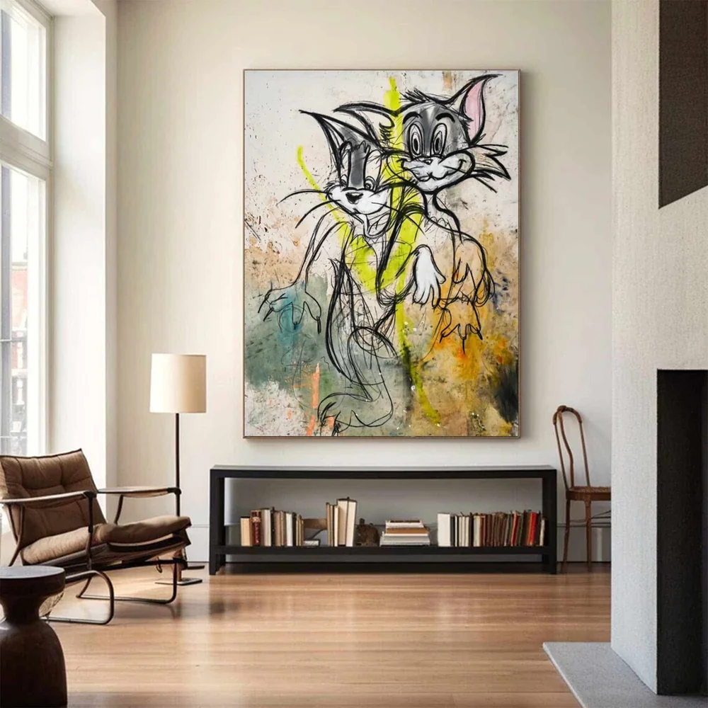 Handcrafted Abstract Painting Graffiti Art For Homedecor GA1027