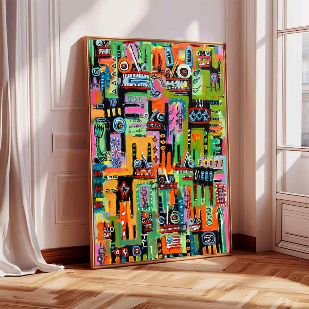 Handcrafted Abstract Painting Graffiti Art For Homedecor GA1030