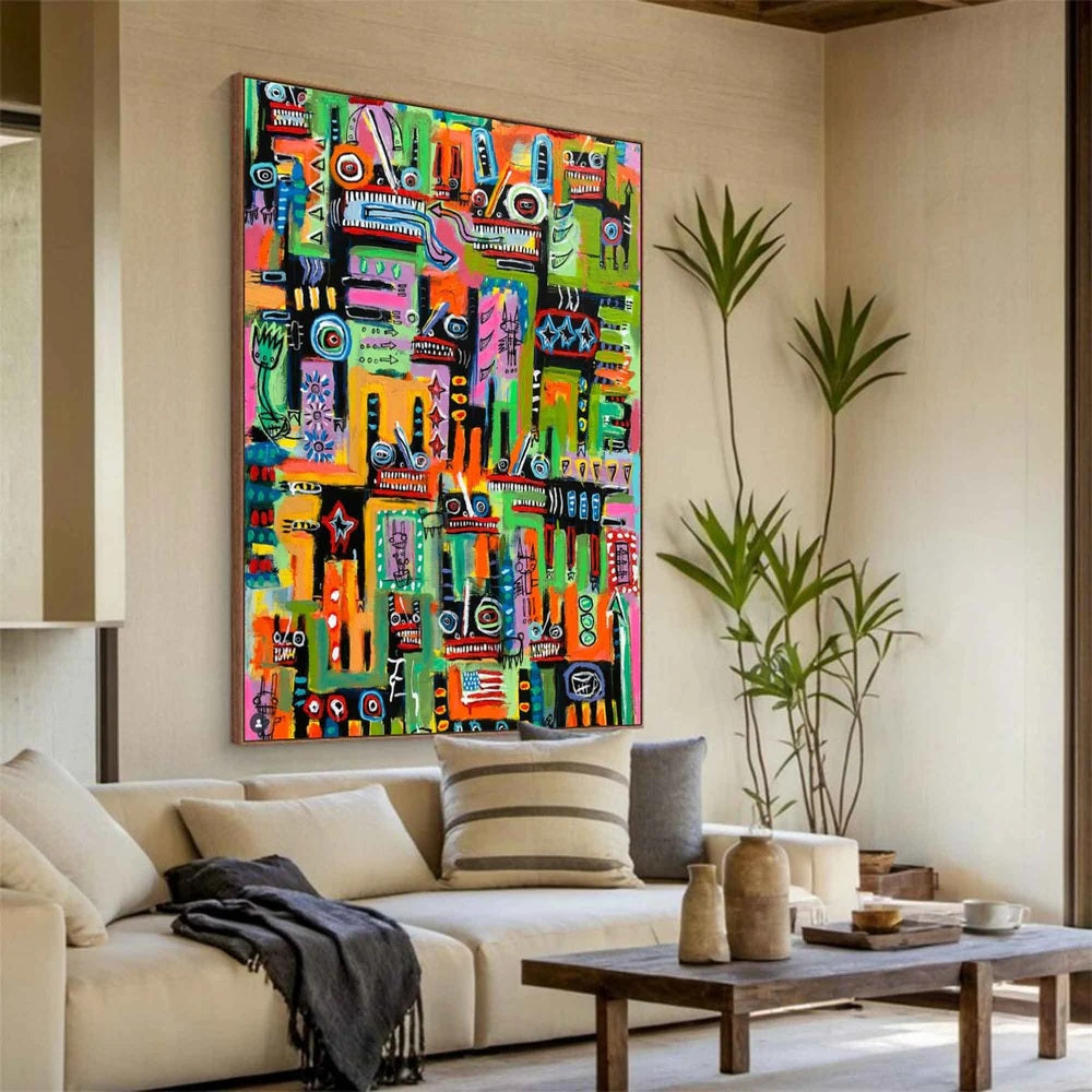 Handcrafted Abstract Painting Graffiti Art For Homedecor GA1030