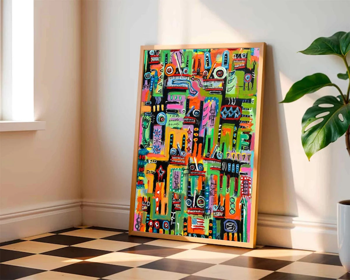 Handcrafted Abstract Painting Graffiti Art For Homedecor GA1030