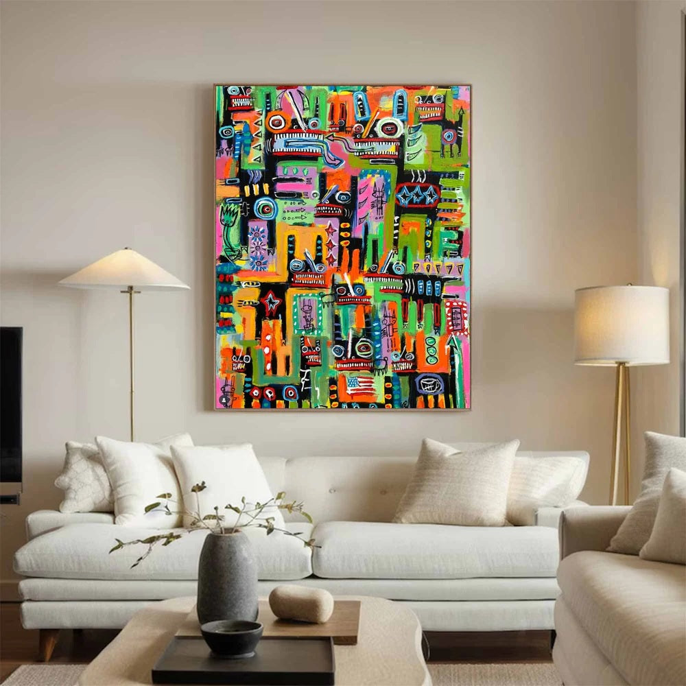 Handcrafted Abstract Painting Graffiti Art For Homedecor GA1030