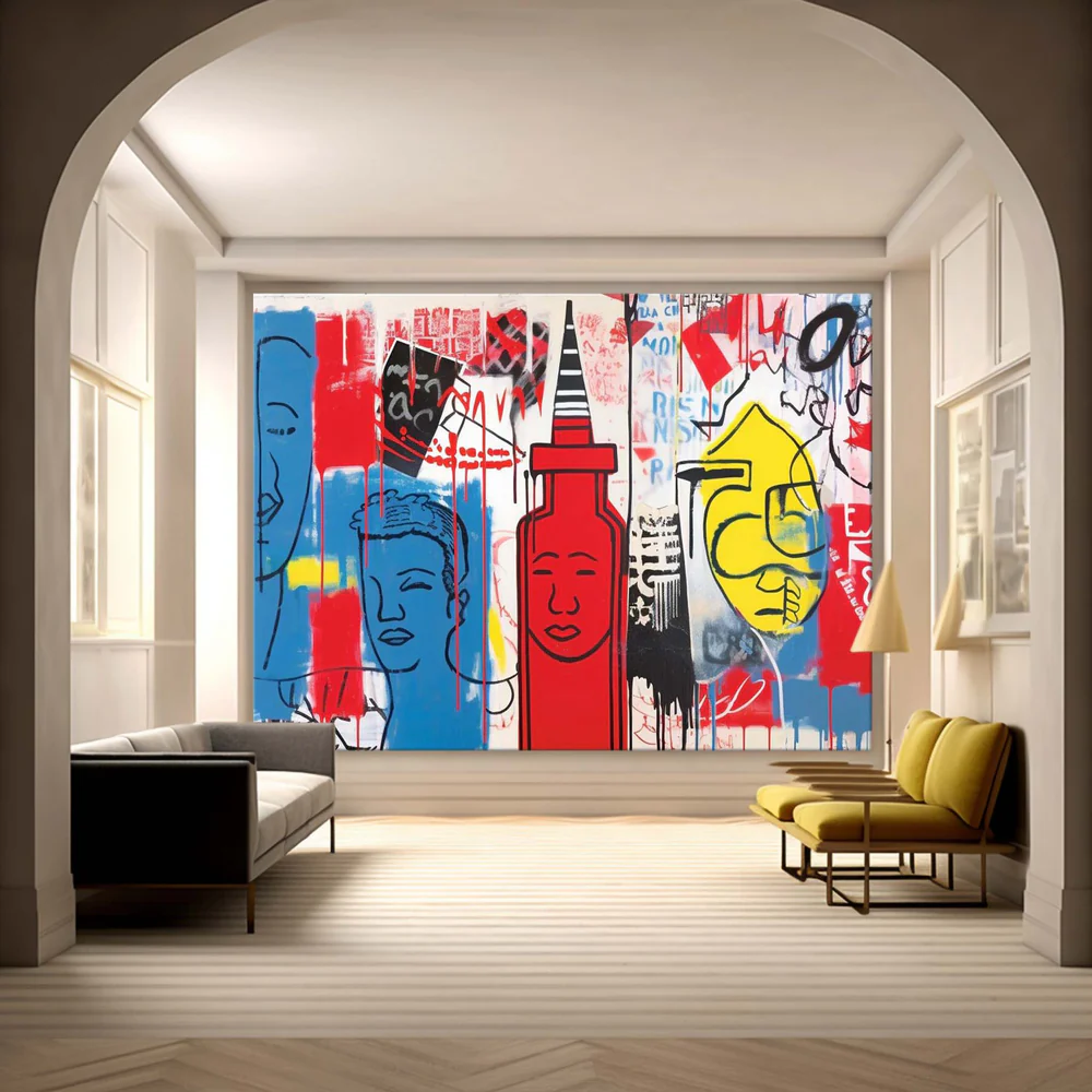 Handcrafted Abstract Painting Graffiti Art For Homedecor GA1040