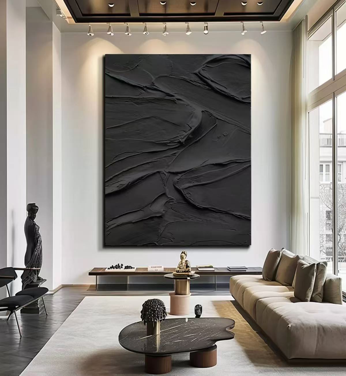 Handcrafted Abstract Painting Heavy Texture Wall Art For Homedecor HT1003