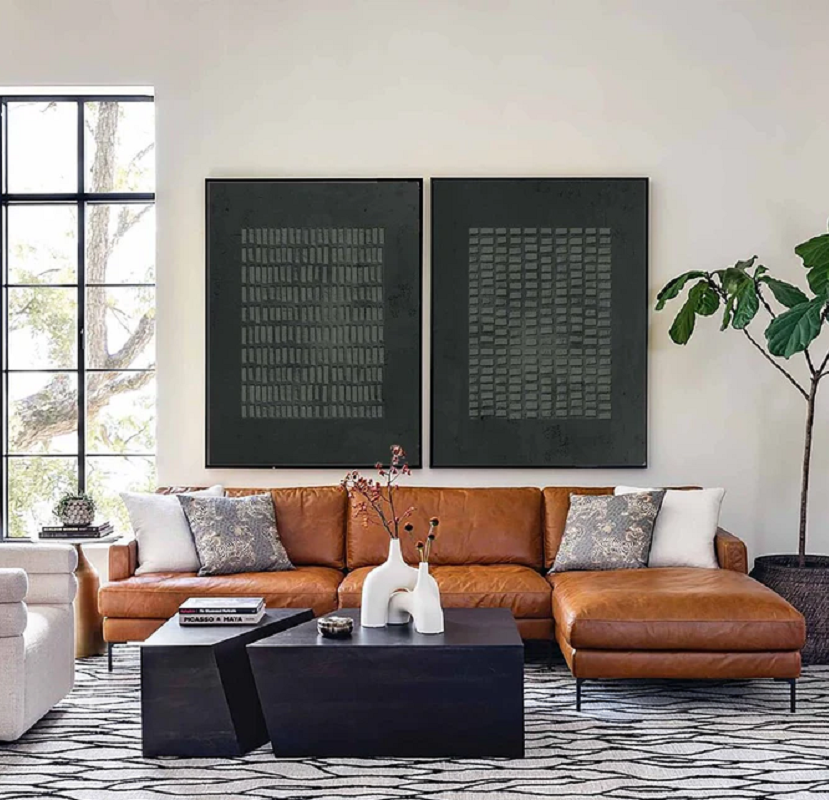 2PCs A Set Abstract Painting Heavy Texture Wall Art For Homedecor HT1009