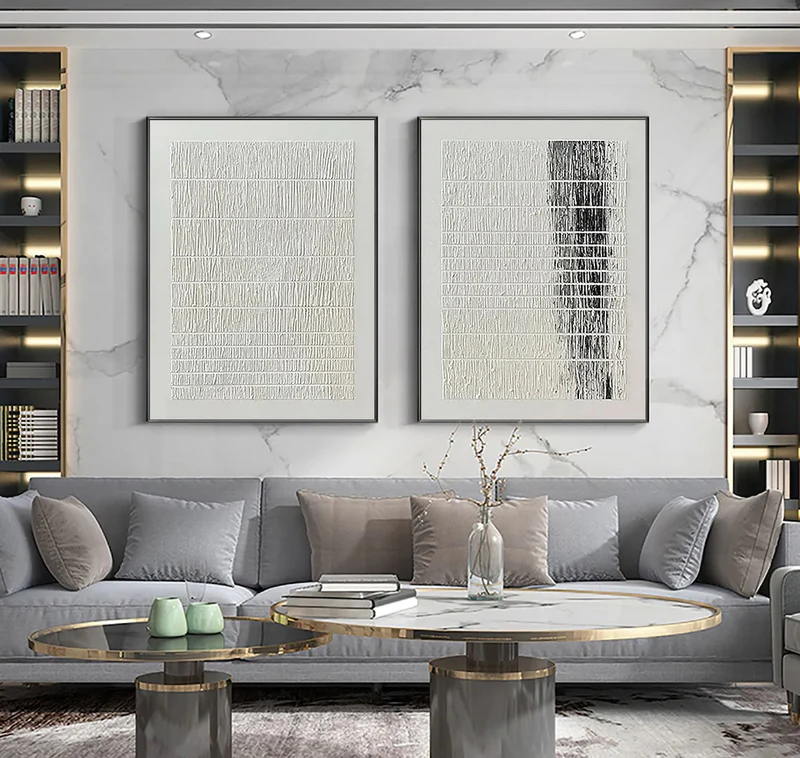 2PCs A Set Abstract Painting Heavy Texture Wall Art For Homedecor HT1027