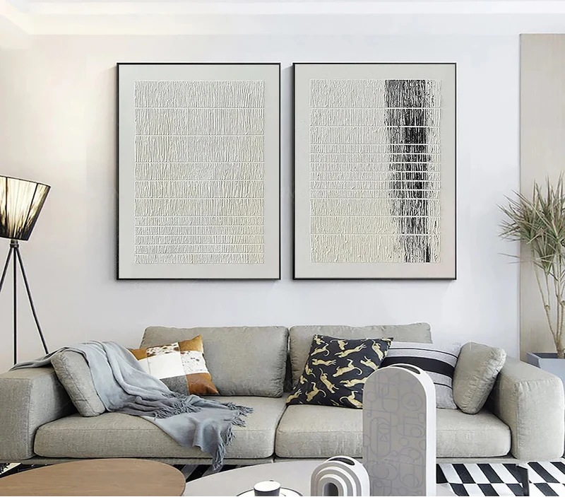 2PCs A Set Abstract Painting Heavy Texture Wall Art For Homedecor HT1027