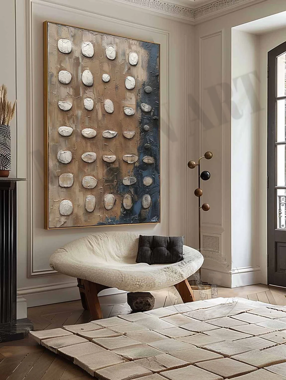 Handcrafted Abstract Painting Heavy Texture Wall Art For Homedecor HT1032