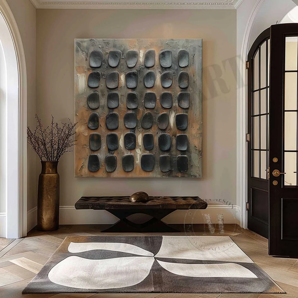 Handcrafted Abstract Painting Heavy Texture Wall Art For Homedecor HT1033