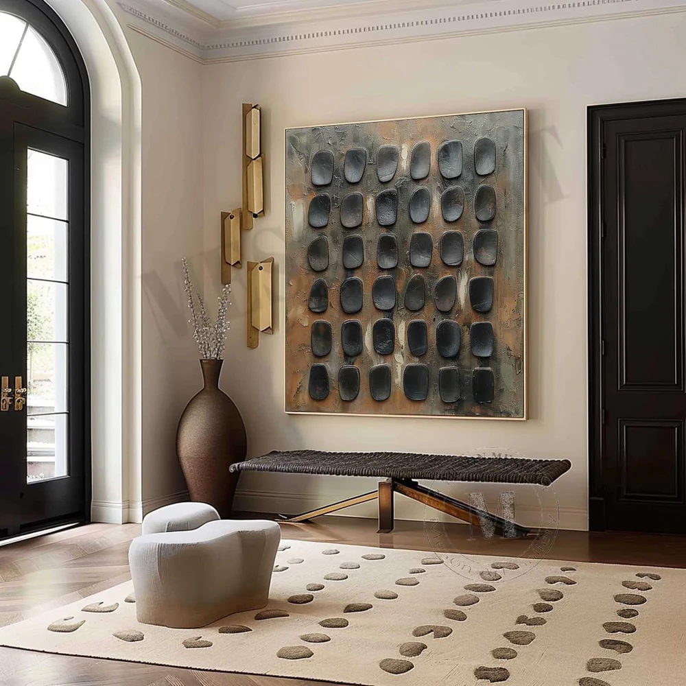 Handcrafted Abstract Painting Heavy Texture Wall Art For Homedecor HT1033