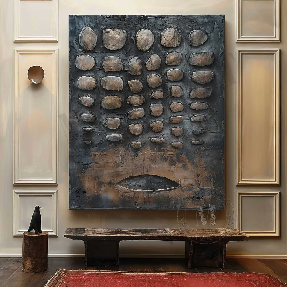 Handcrafted Abstract Painting Heavy Texture Wall Art For Homedecor HT1035