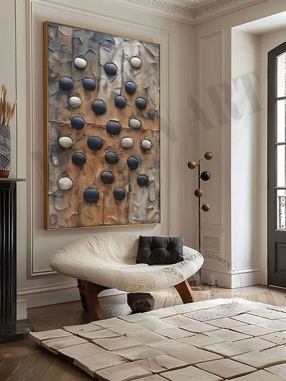 Handcrafted Abstract Painting Heavy Texture Wall Art For Homedecor HT1036