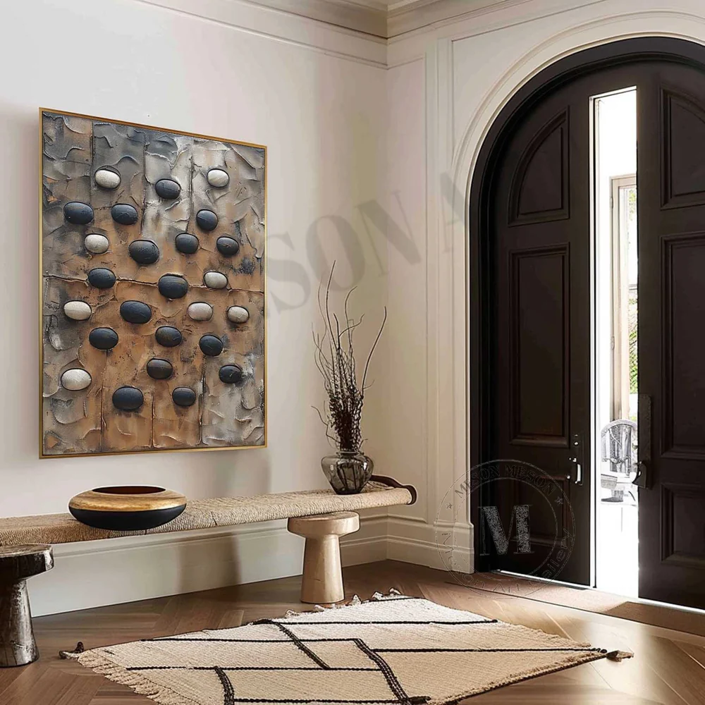 Handcrafted Abstract Painting Heavy Texture Wall Art For Homedecor HT1036