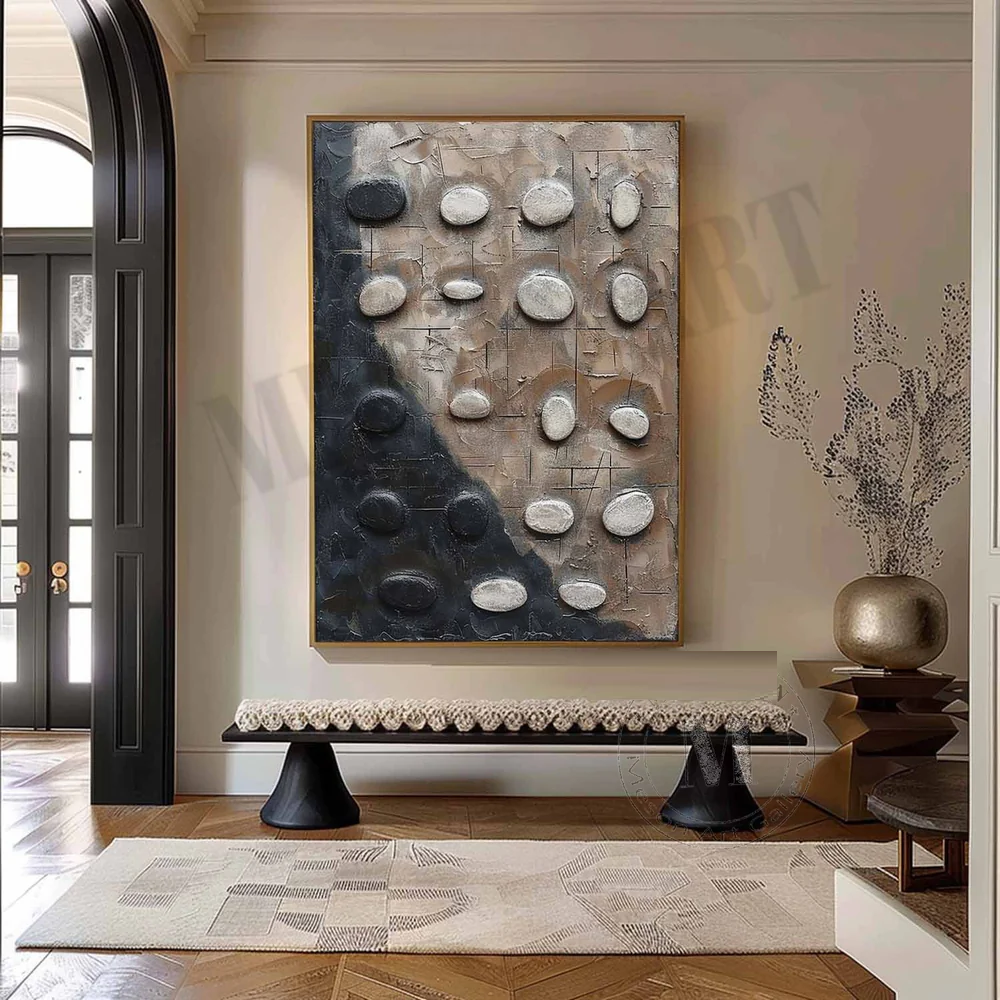 Handcrafted Abstract Painting Heavy Texture Wall Art For Homedecor HT1037